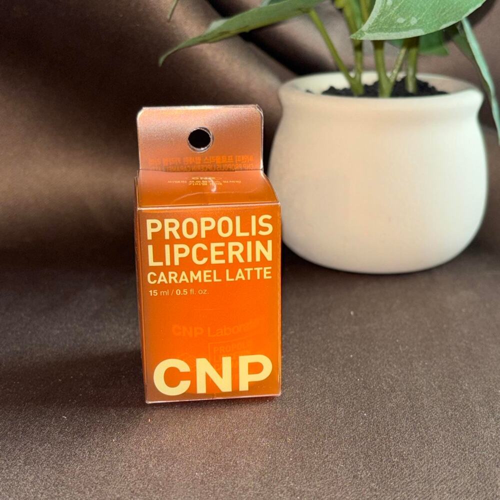 CNP Propolis Lipcerin Caramel Latte lip balm in caramel latte
